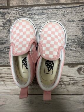 Vans Kids Slip-On Checkerboard Sneakers - Pink & White